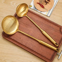 Utensílios de Cozinha Dourado Átrio Com Suporte 7 Peças Casa Splendida