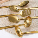 Talheres de Servir Dourado Aurum 6 Peças Casa Splendida