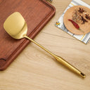Utensílios de Cozinha Dourado Átrio Com Suporte 7 Peças Casa Splendida