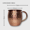 Caneca Moscow Mule Martelada Rose Gold 580ml Casa Splendida