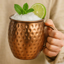 Caneca Moscow Mule Martelada Rose Gold 580ml Casa Splendida