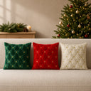 Kit 2 Peças Capa de Almofada de Natal Pinheiros em Pelúcia 45x45 cm